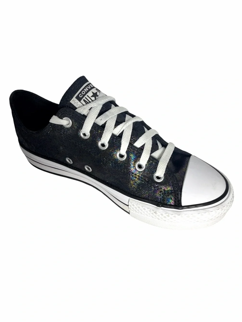 Converse All Star Glitter Low Top Sneakers | Black Multi Sparkle Junior Size 5